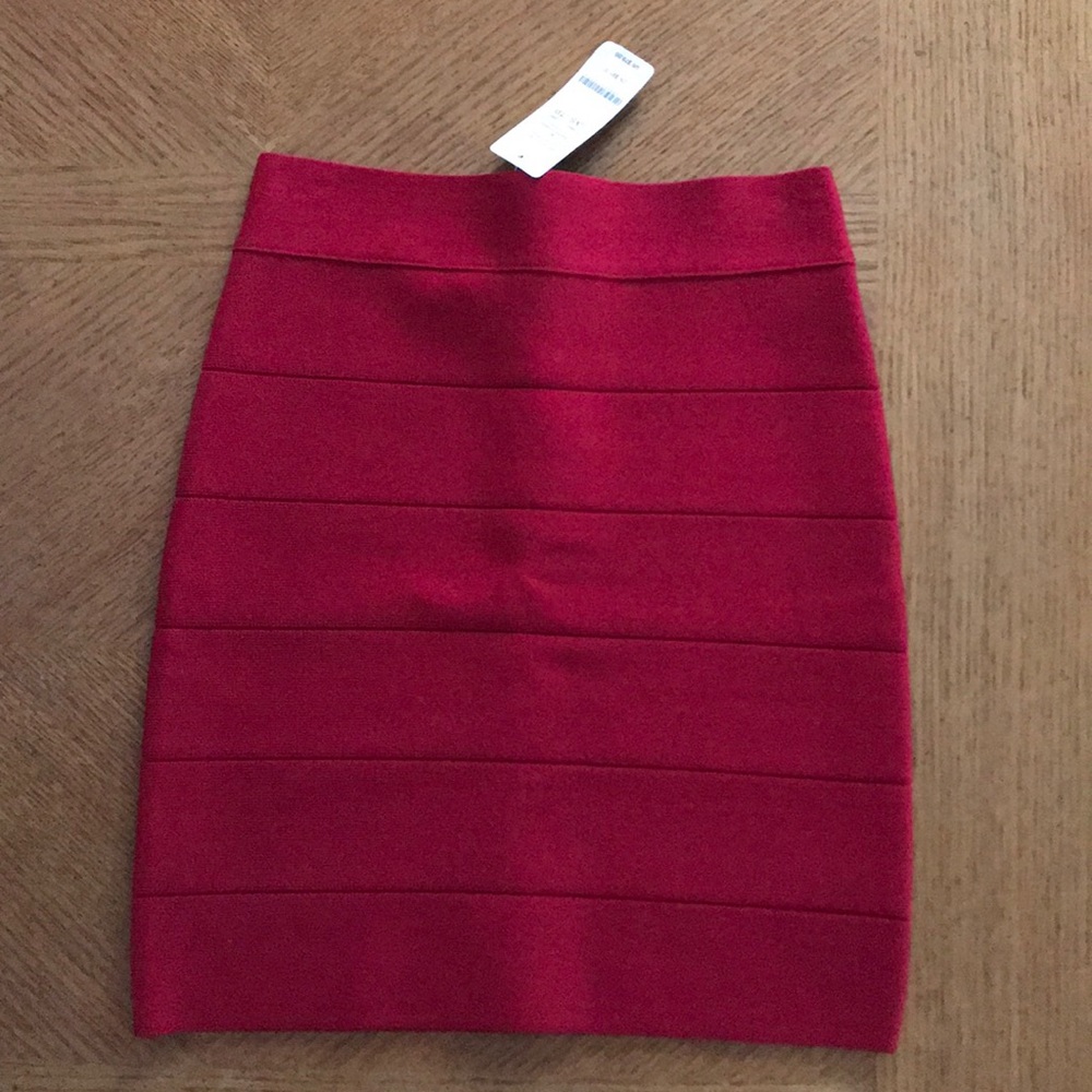 Bebe red bandage skirt
